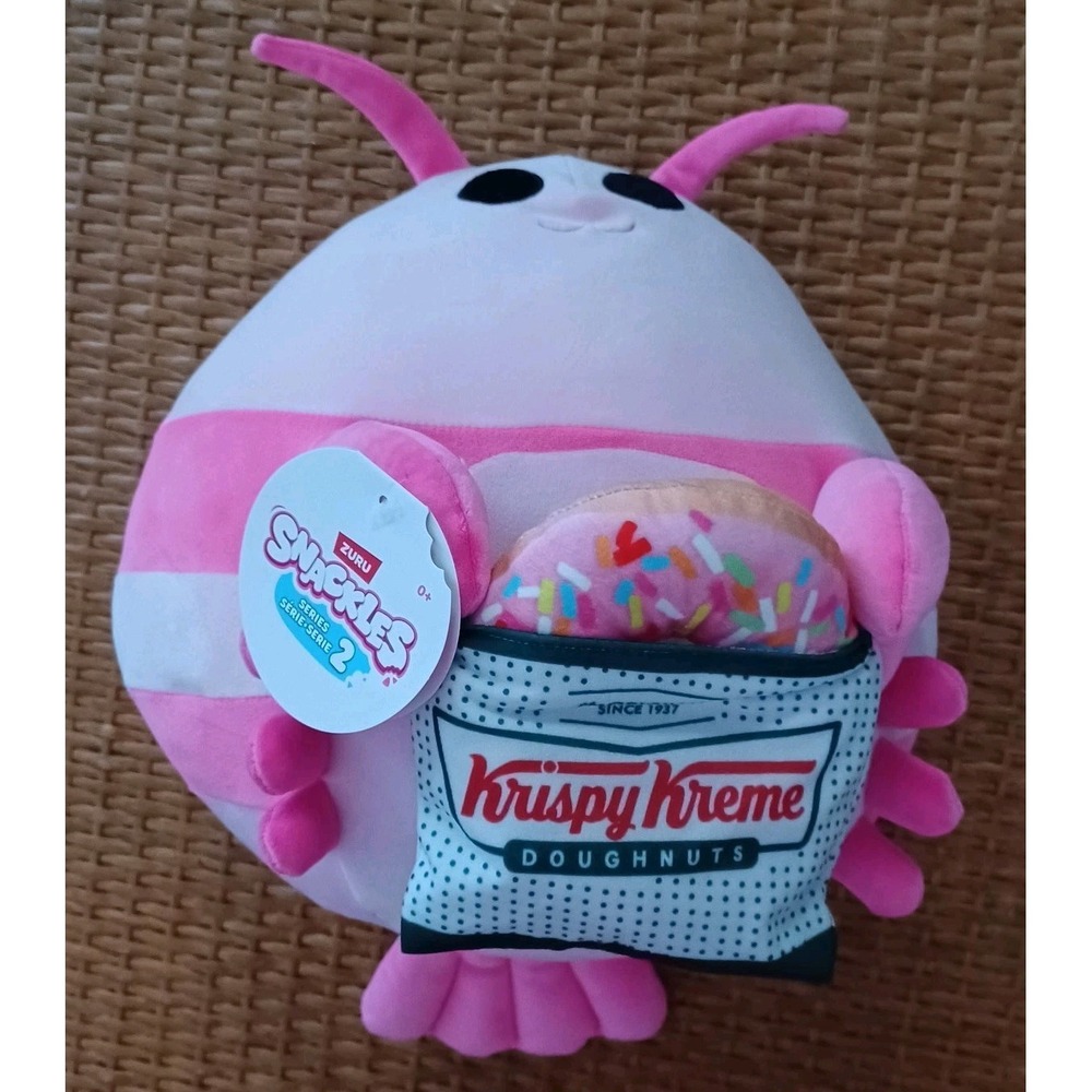 Zuru Snackles Series 2 Lily the Shrimp‎ Krispy Kreme Doughnut 14" Plush Toy NWT